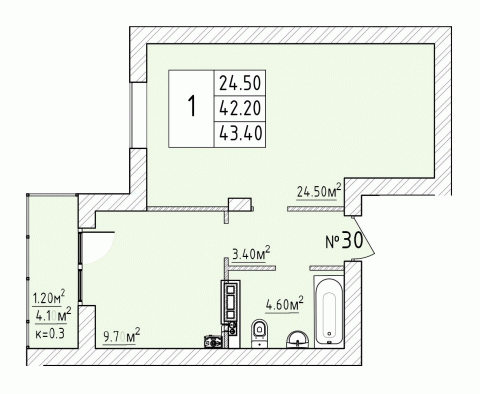 1-комнатная кв.