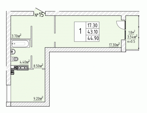 1-комнатная кв.