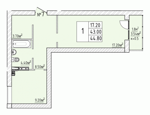 1-комнатная кв.